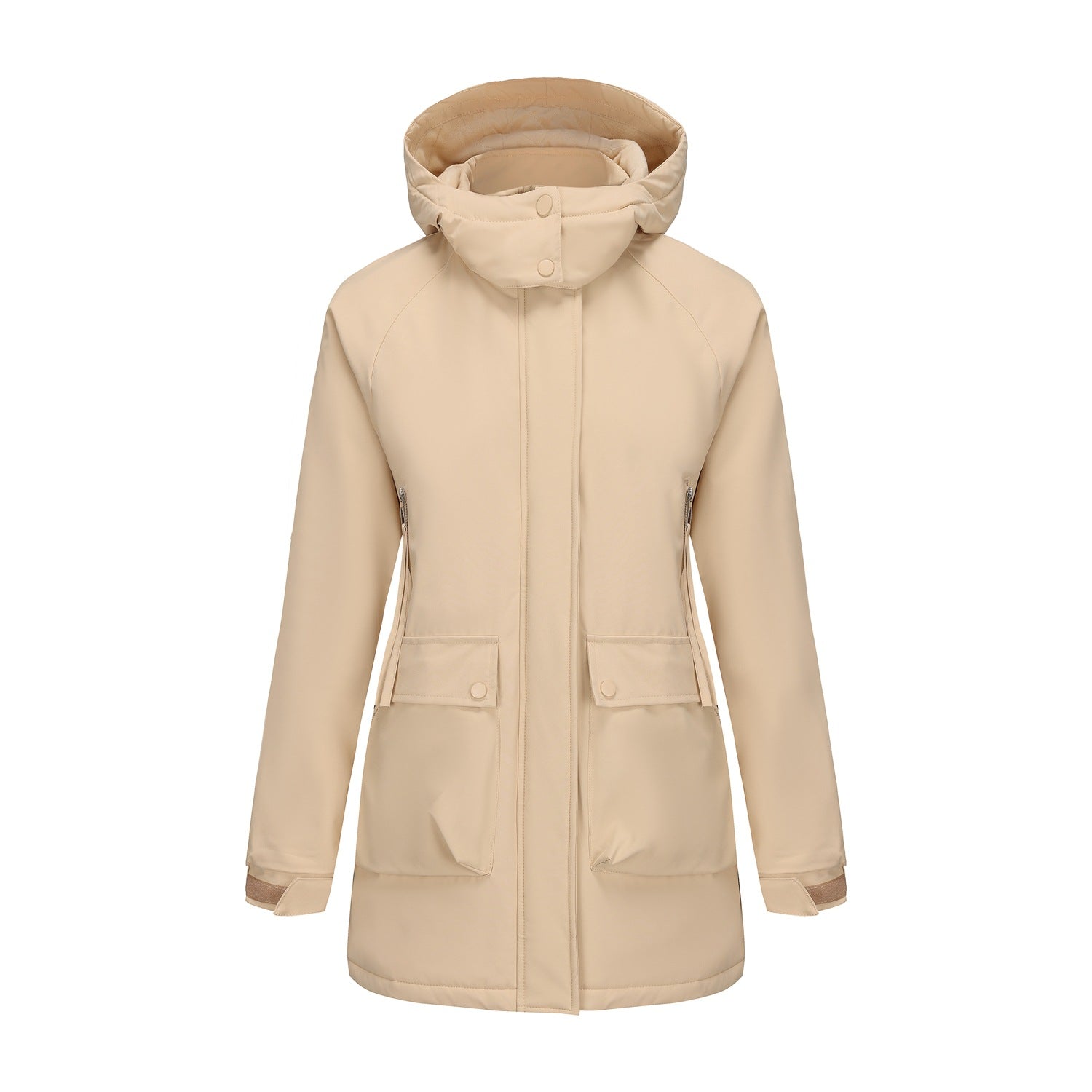 Parka Fleece Padded Coat Shell Jacket Waterproof Lady Fall Winter Coat