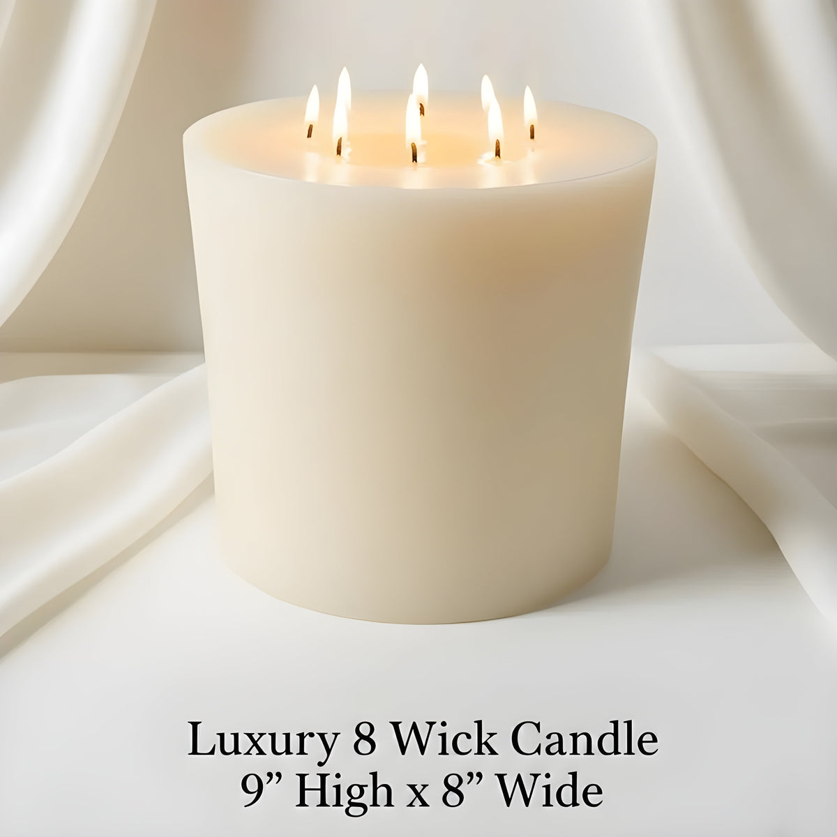 Bonfire White Beeswax Candle — 8-Wick Luxury Statement Pillar