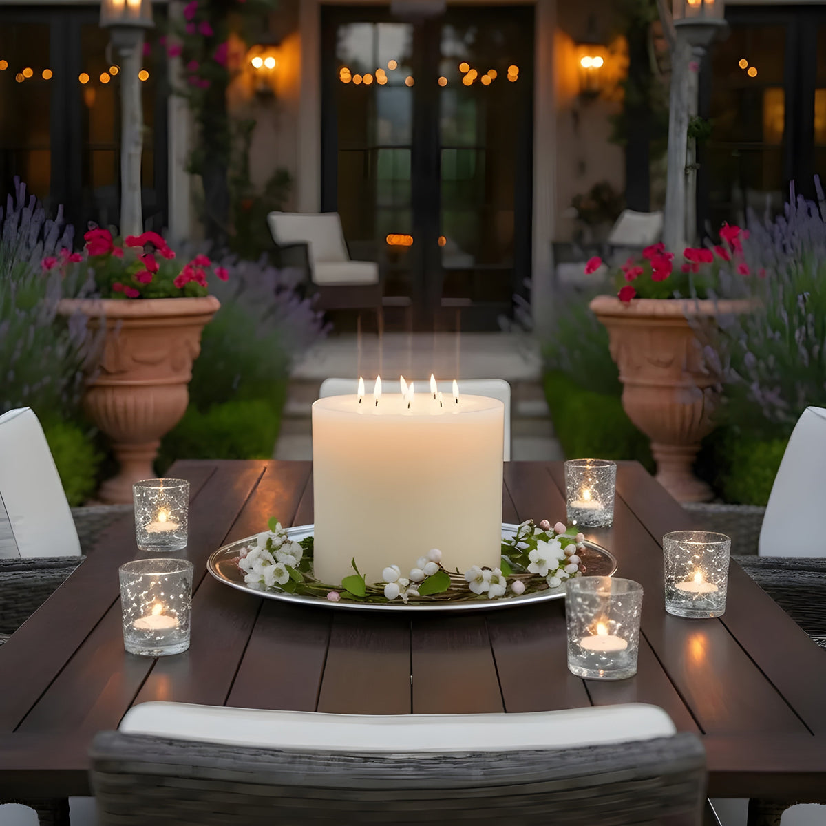 Bonfire White Beeswax Candle — 8-Wick Luxury Statement Pillar