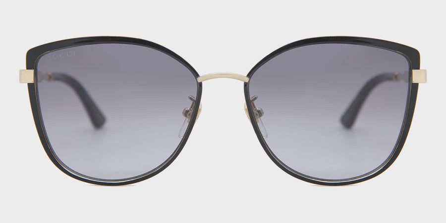 Gucci GG0589SK-001 57 Women’s Sunglasses | Black/Gold Metal Frame | Authentic Luxury