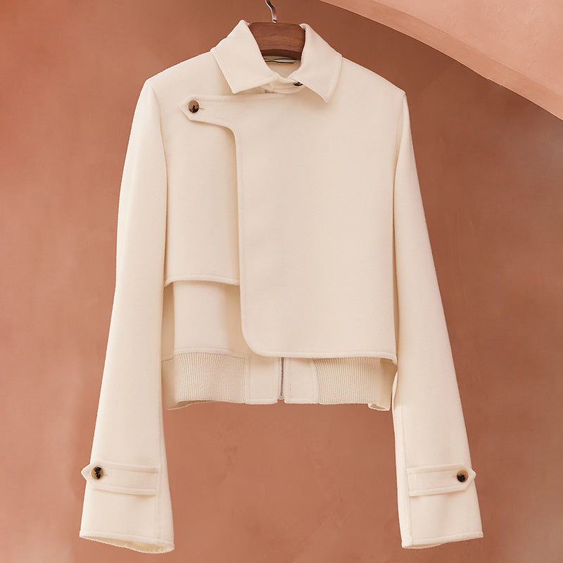 Retro Short Genuine Sheepskin Leather Jacket