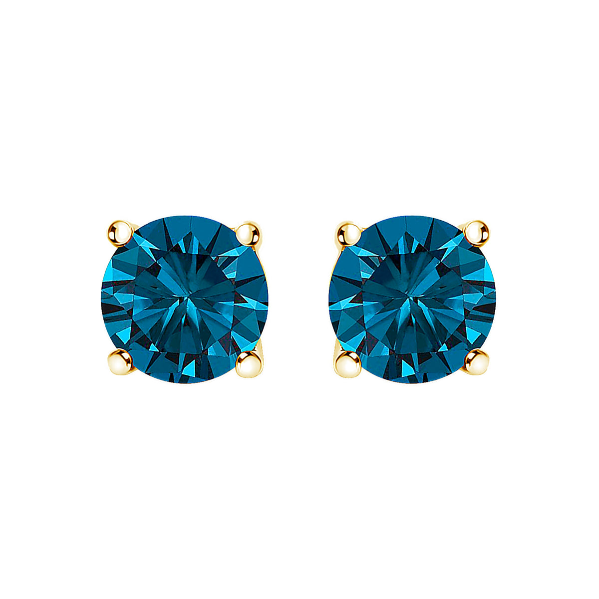 14K White Gold 1.00 Cttw Blue Lab Grown Diamond Stud Earrings with Screw Backs