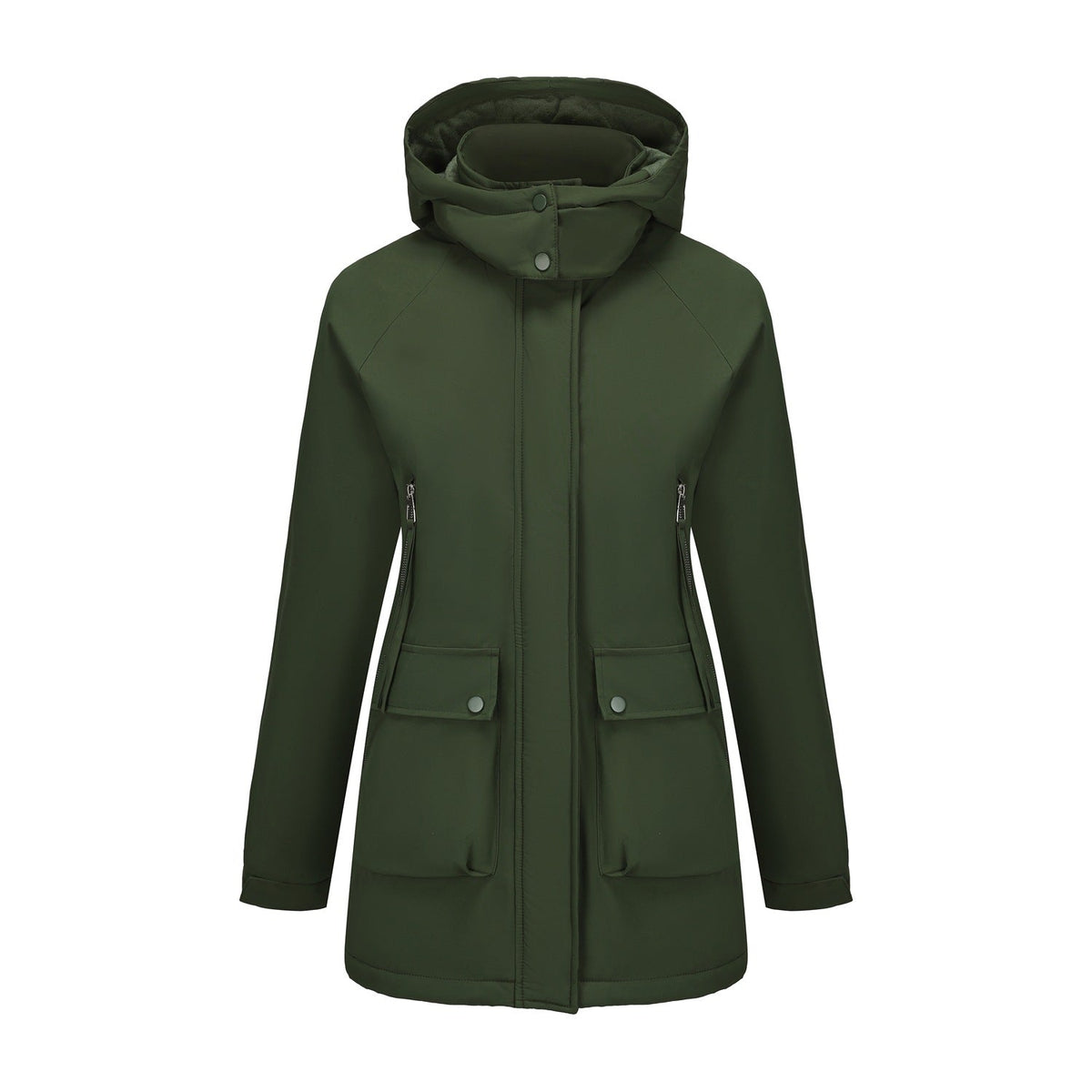 Parka Fleece Padded Coat Shell Jacket Waterproof Lady Fall Winter Coat