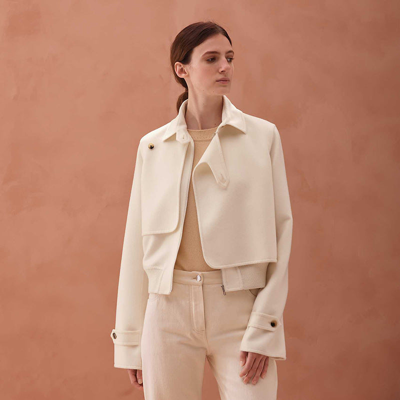 Retro Short Genuine Sheepskin Leather Jacket