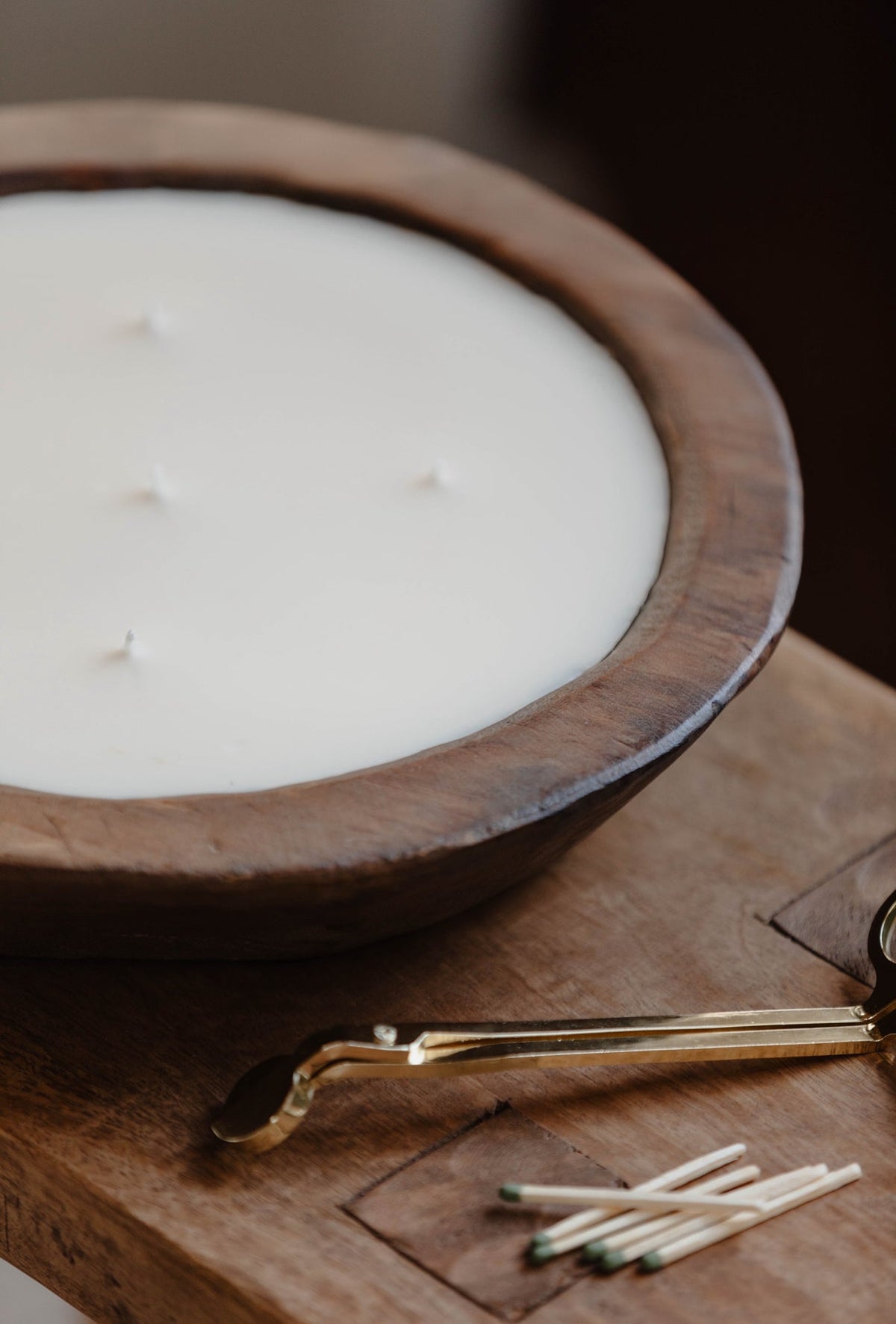 Wooden Bowl 5-Wick Candle — Artisan Luxury Home Fragrance
