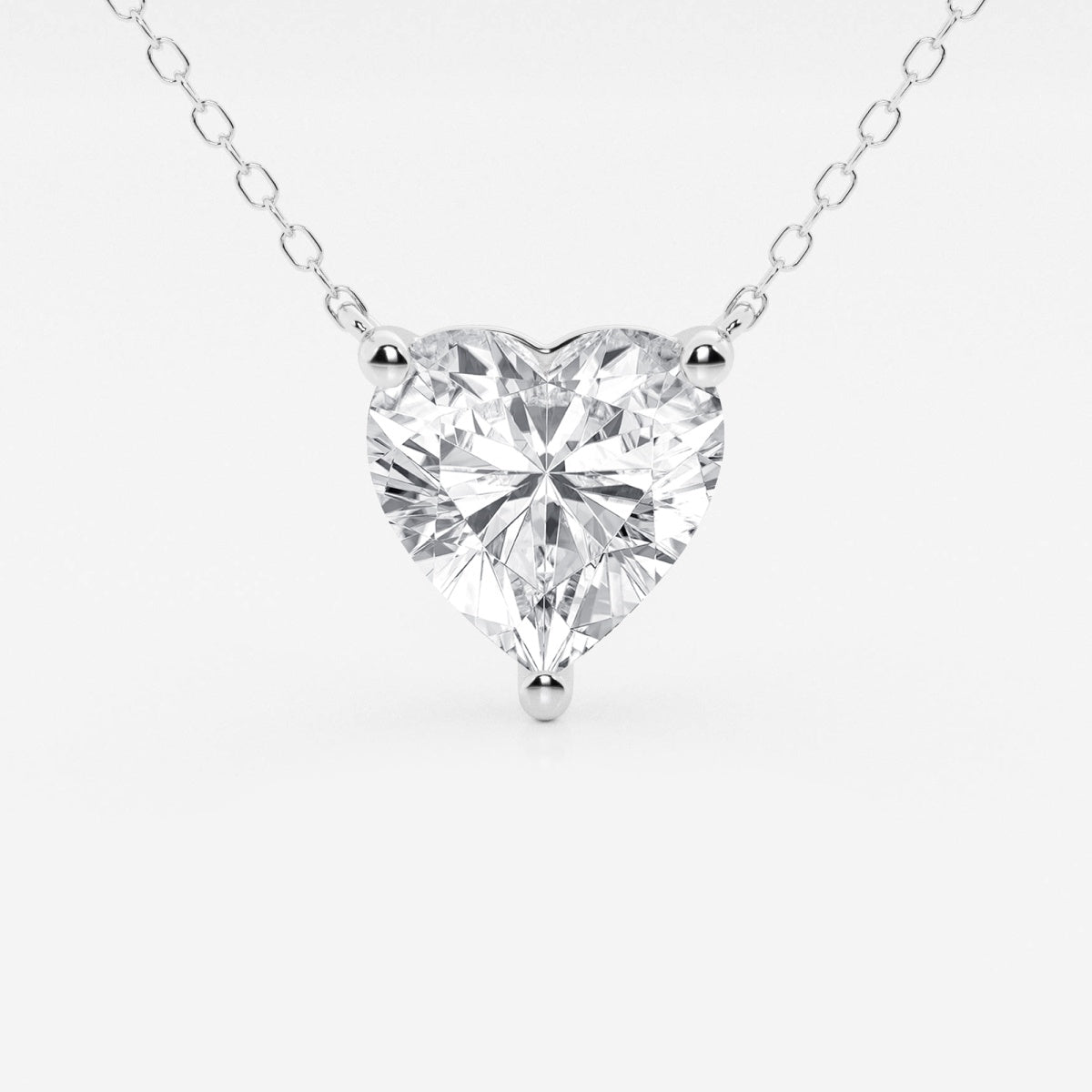 3.00 CTW Floating Heart Diamond Pendant Necklace in 14K Gold