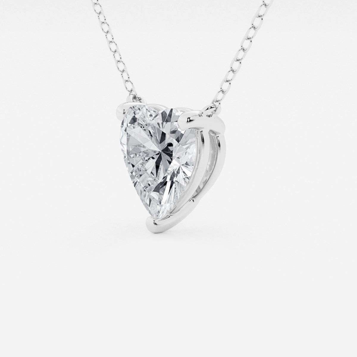 3.00 CTW Floating Heart Diamond Pendant Necklace in 14K Gold