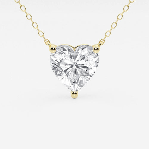 3.00 CTW Floating Heart Diamond Pendant Necklace in 14K Gold