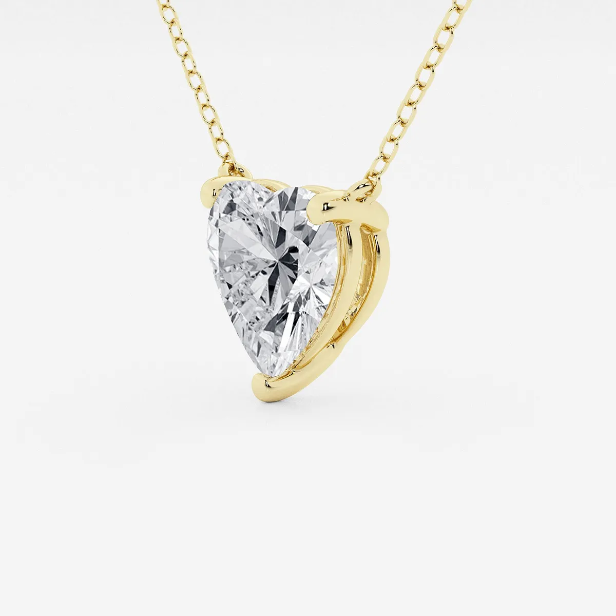 3.00 CTW Floating Heart Diamond Pendant Necklace in 14K Gold