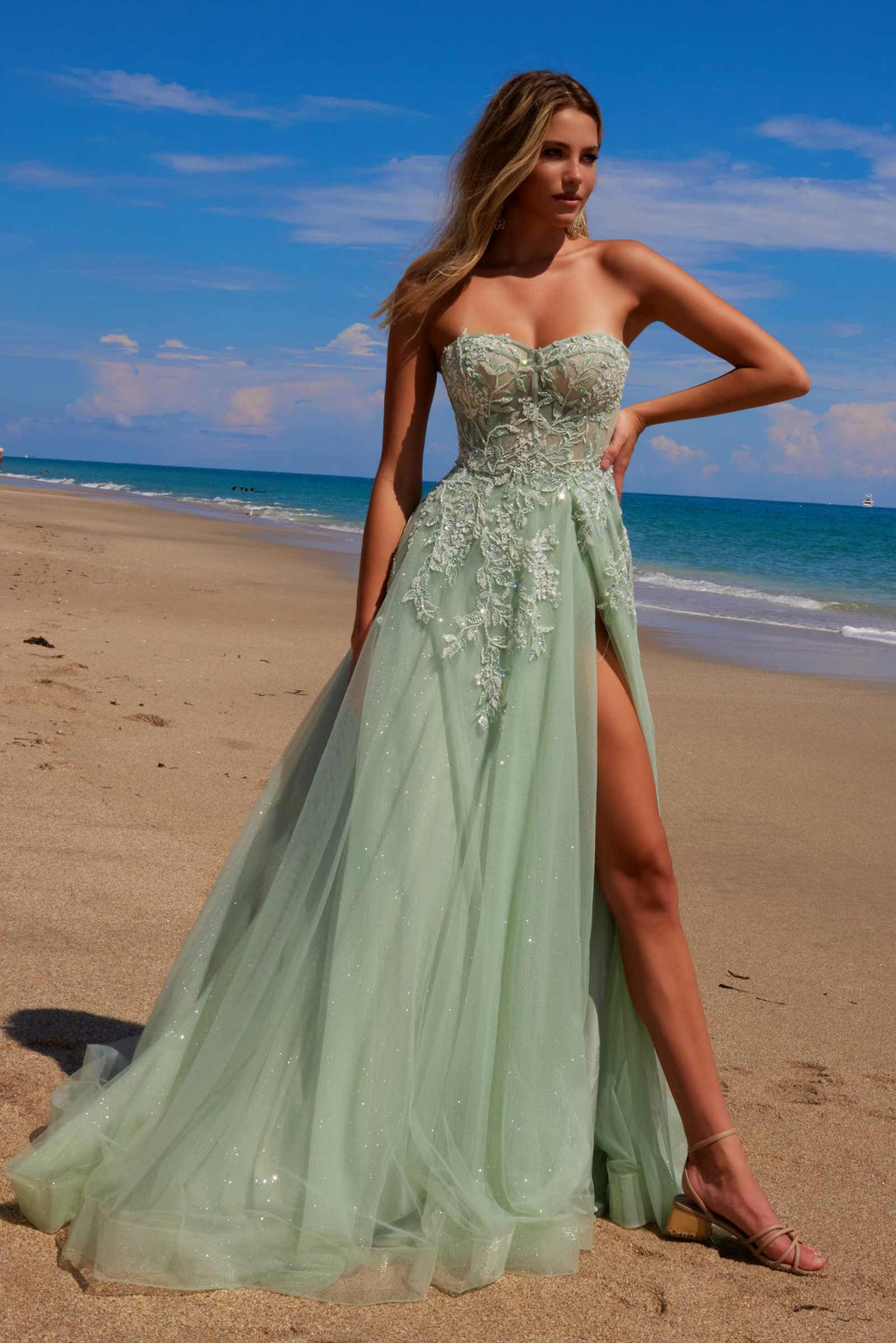 Sequin Sweetheart A-Line Tulle Gown