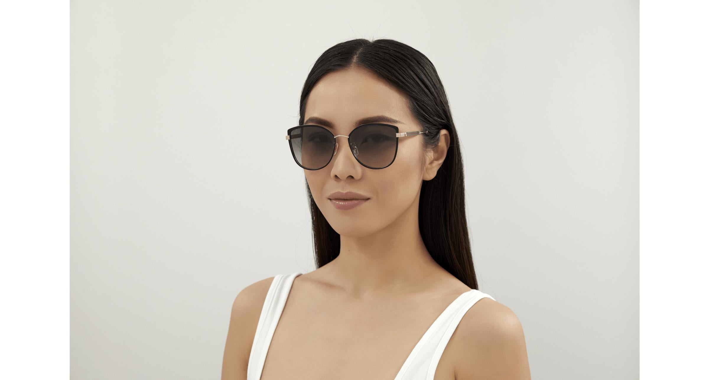 Gucci GG0589SK-001 57 Women’s Sunglasses | Black/Gold Metal Frame | Authentic Luxury