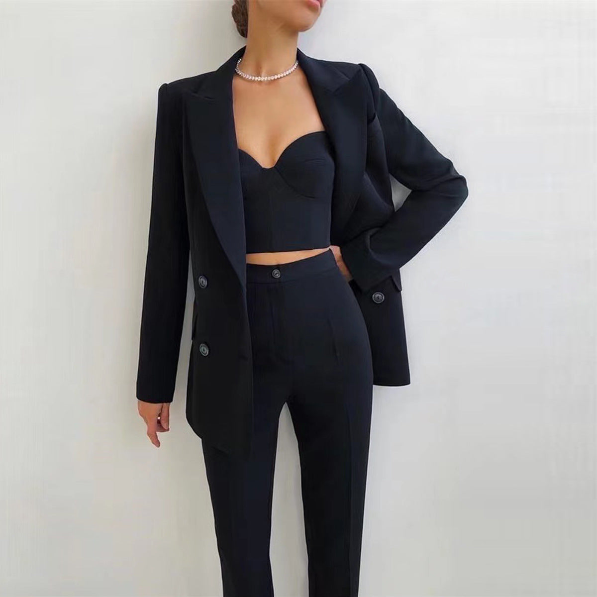 Tailored Office Blazer Suit Set