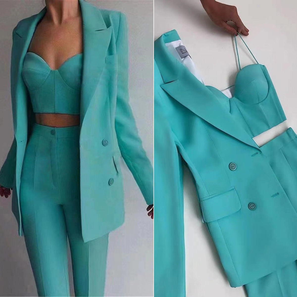 Tailored Office Blazer Suit Set