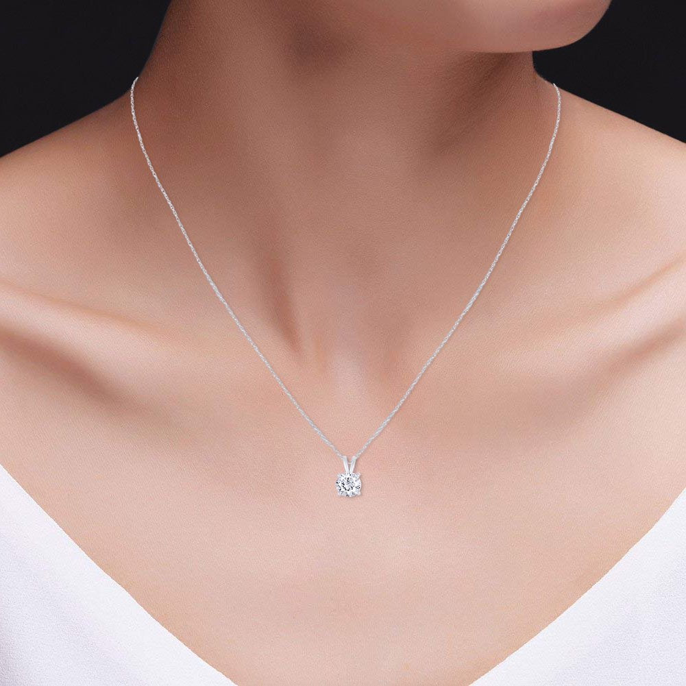 1.00 CTW Lab Grown Diamond Solitaire Pendant in 14K Gold