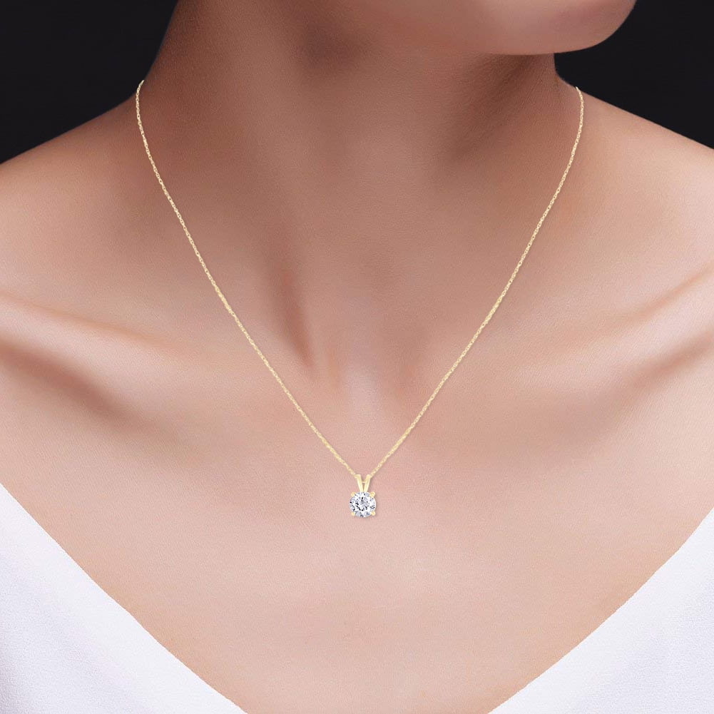 1.00 CTW Lab Grown Diamond Solitaire Pendant in 14K Gold