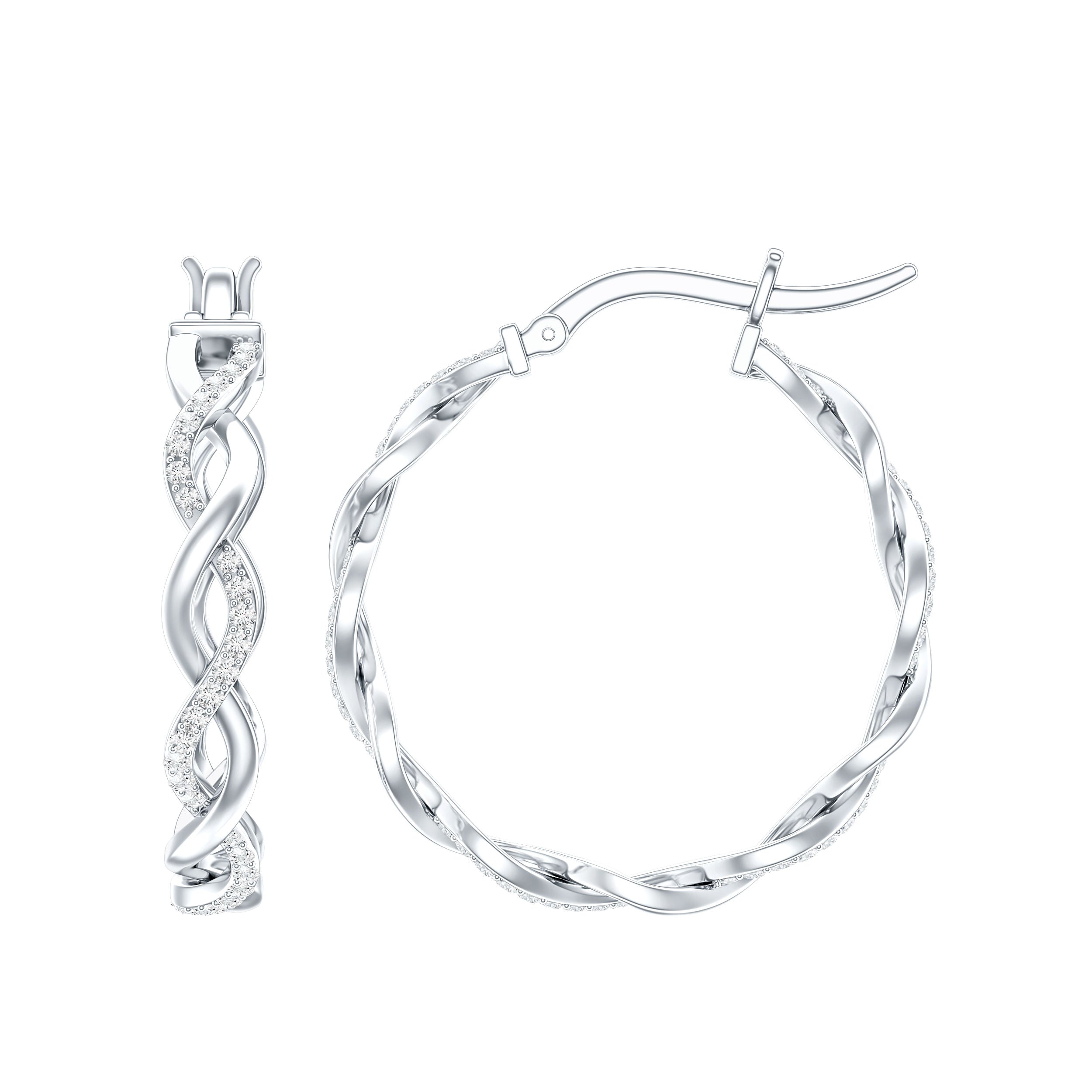 Certified Lab Created Diamond Hoops for Women