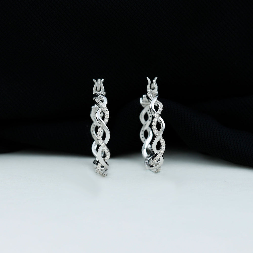 Certified Lab Created Diamond Hoops for Women