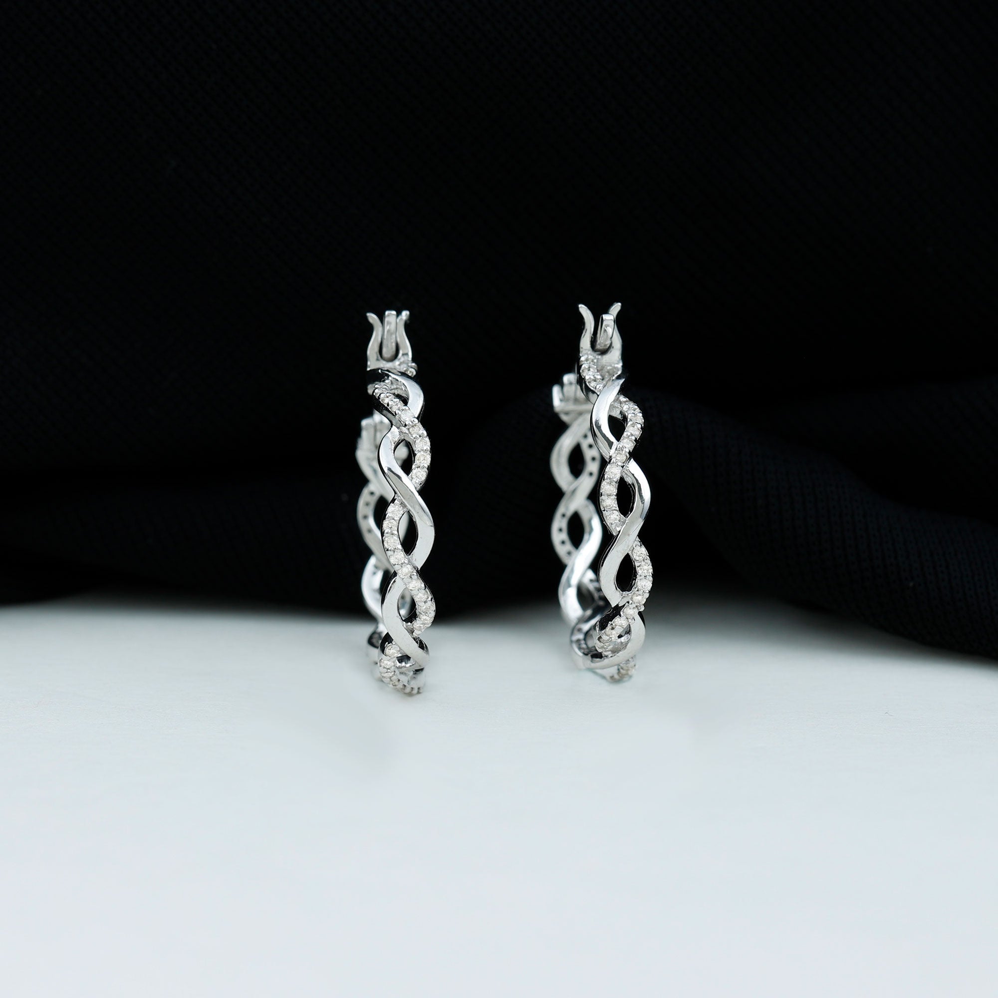 Certified Lab Created Diamond Hoops for Women