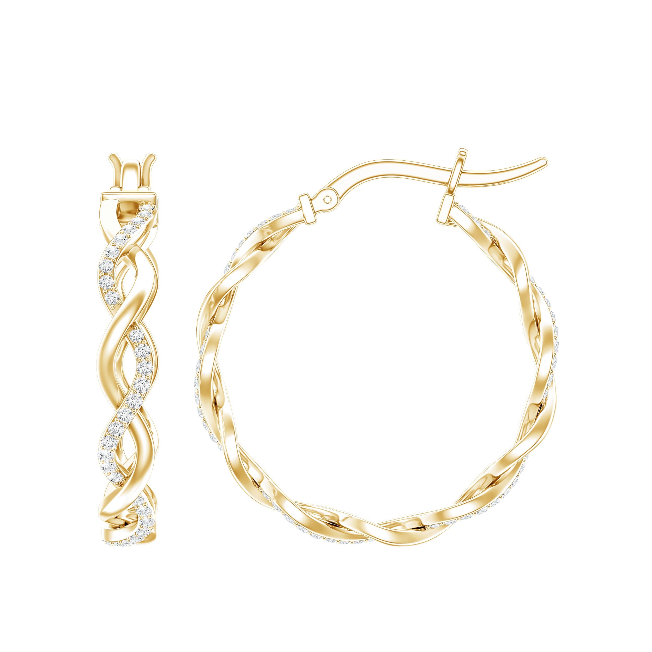 Certified Lab Created Diamond Hoops for Women