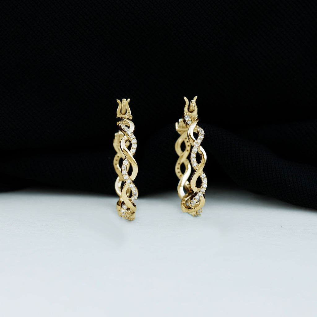 Certified Lab Created Diamond Hoops for Women