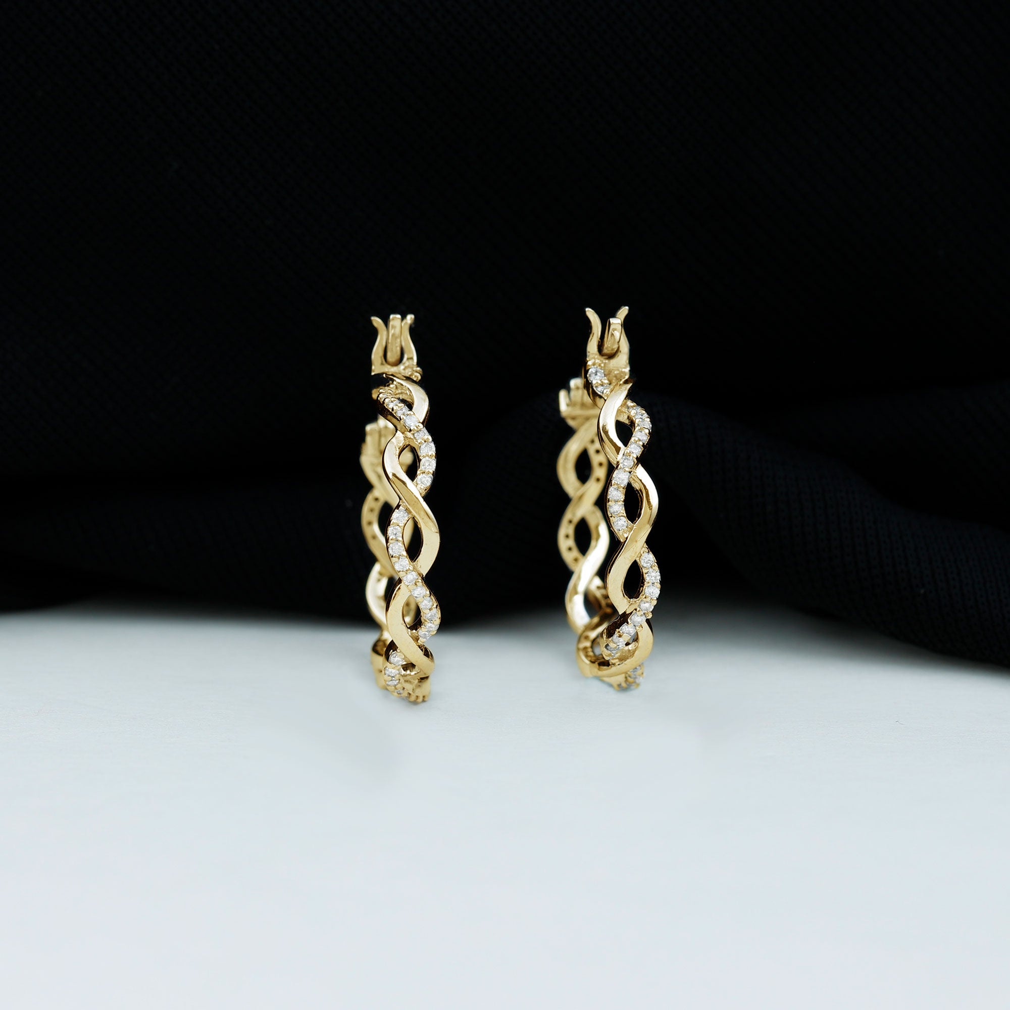 Certified Lab Created Diamond Hoops for Women