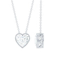 Bezel Set 2 Carat Lab Grown Diamond Heart Locket Necklace for Women