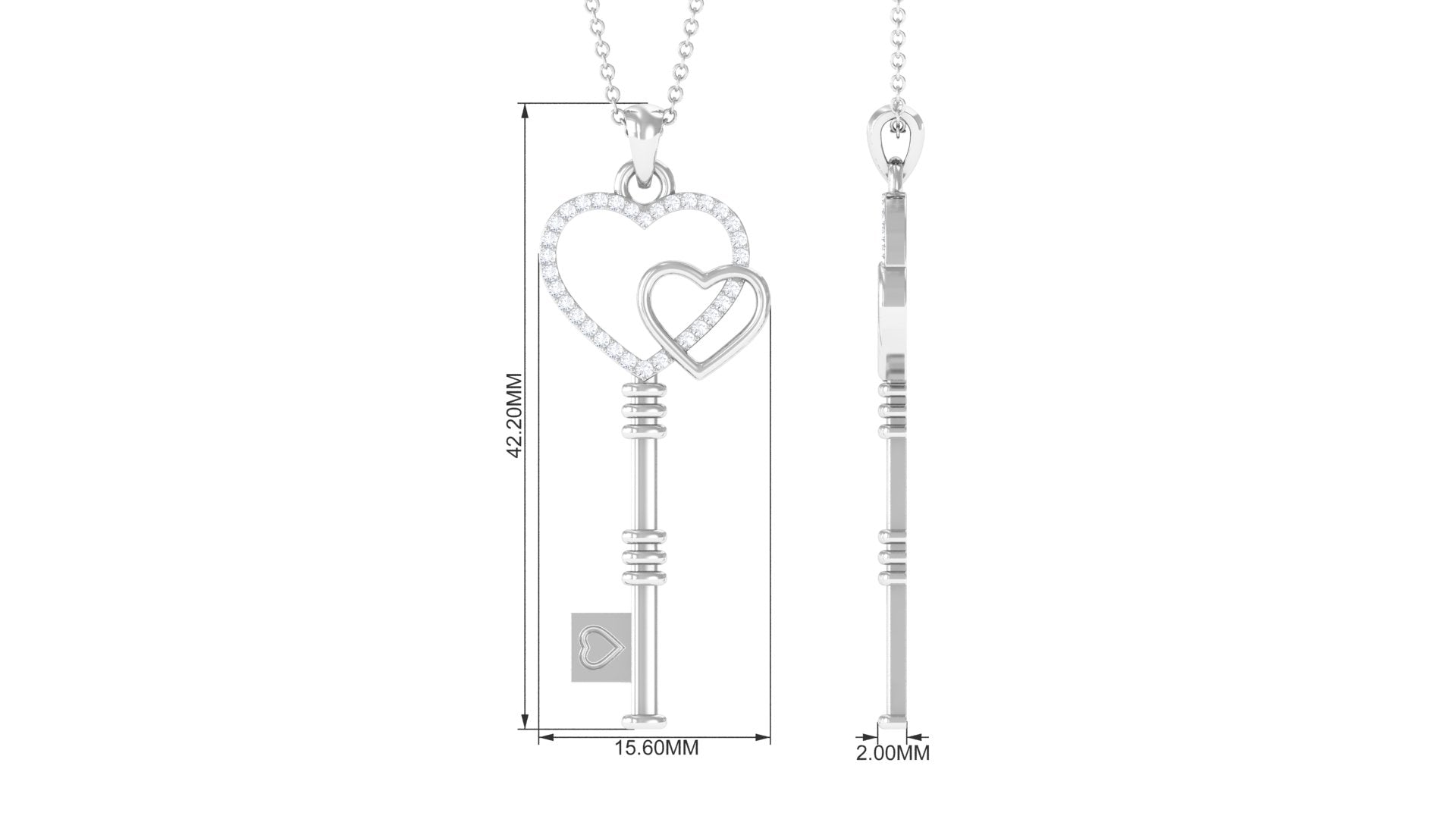 Diamond Key To My Heart Necklace for Women