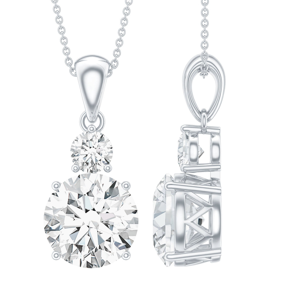 Certified 3 Carat Lab Grown Diamond Pendant Necklace For Women