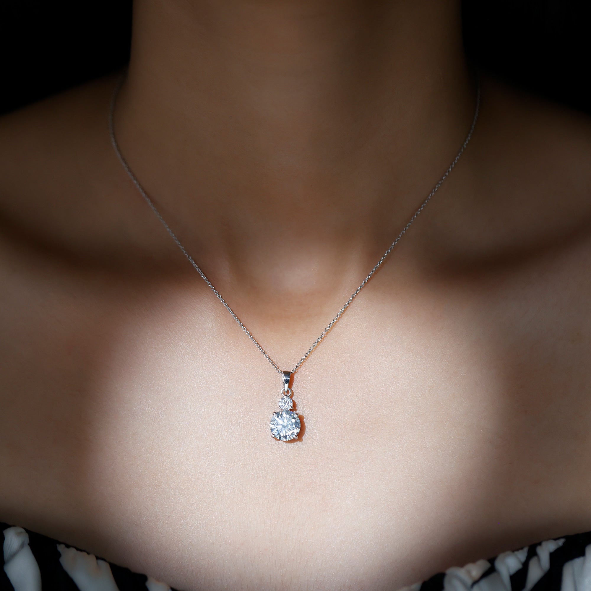 Certified 3 Carat Lab Grown Diamond Pendant Necklace For Women