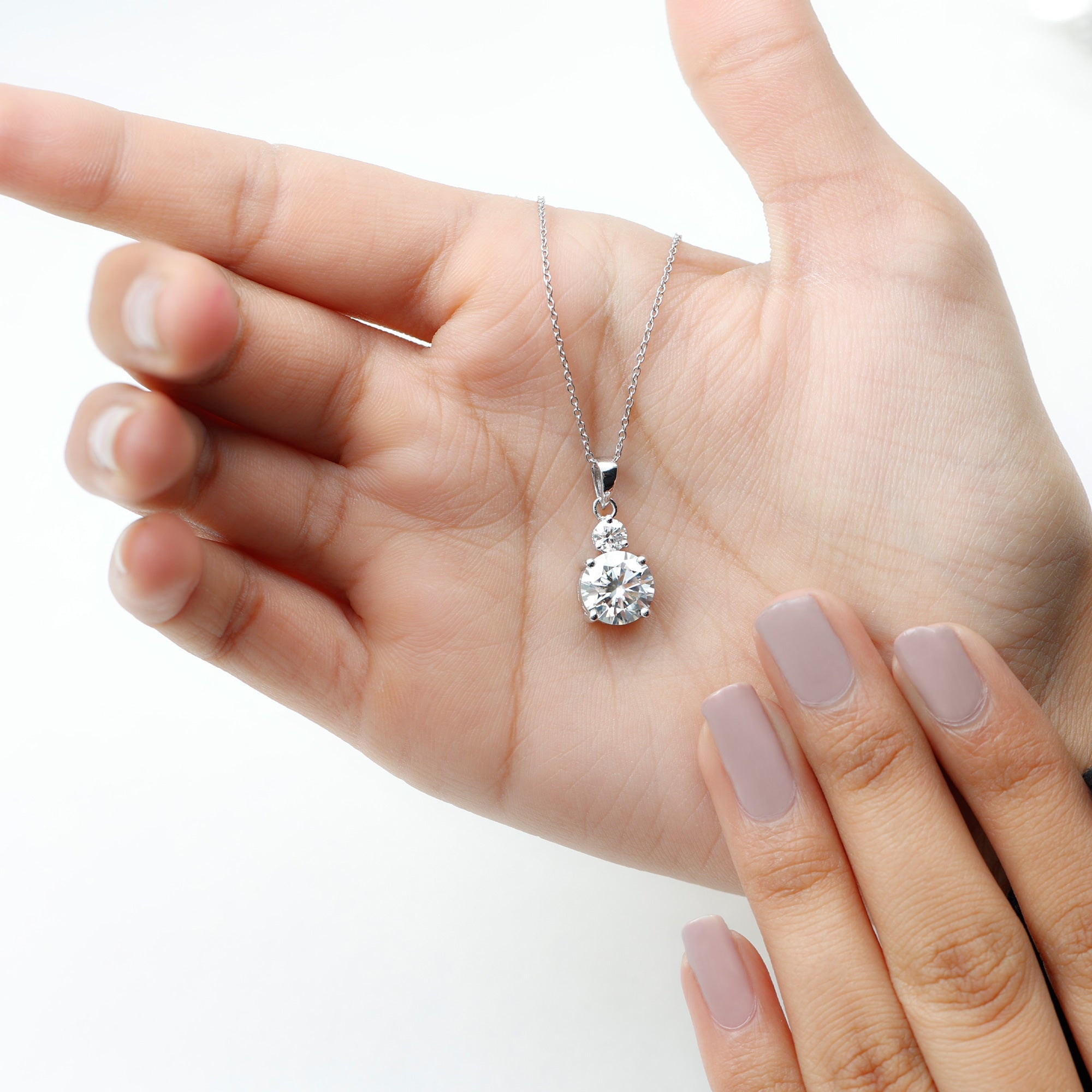 Certified 3 Carat Lab Grown Diamond Pendant Necklace For Women