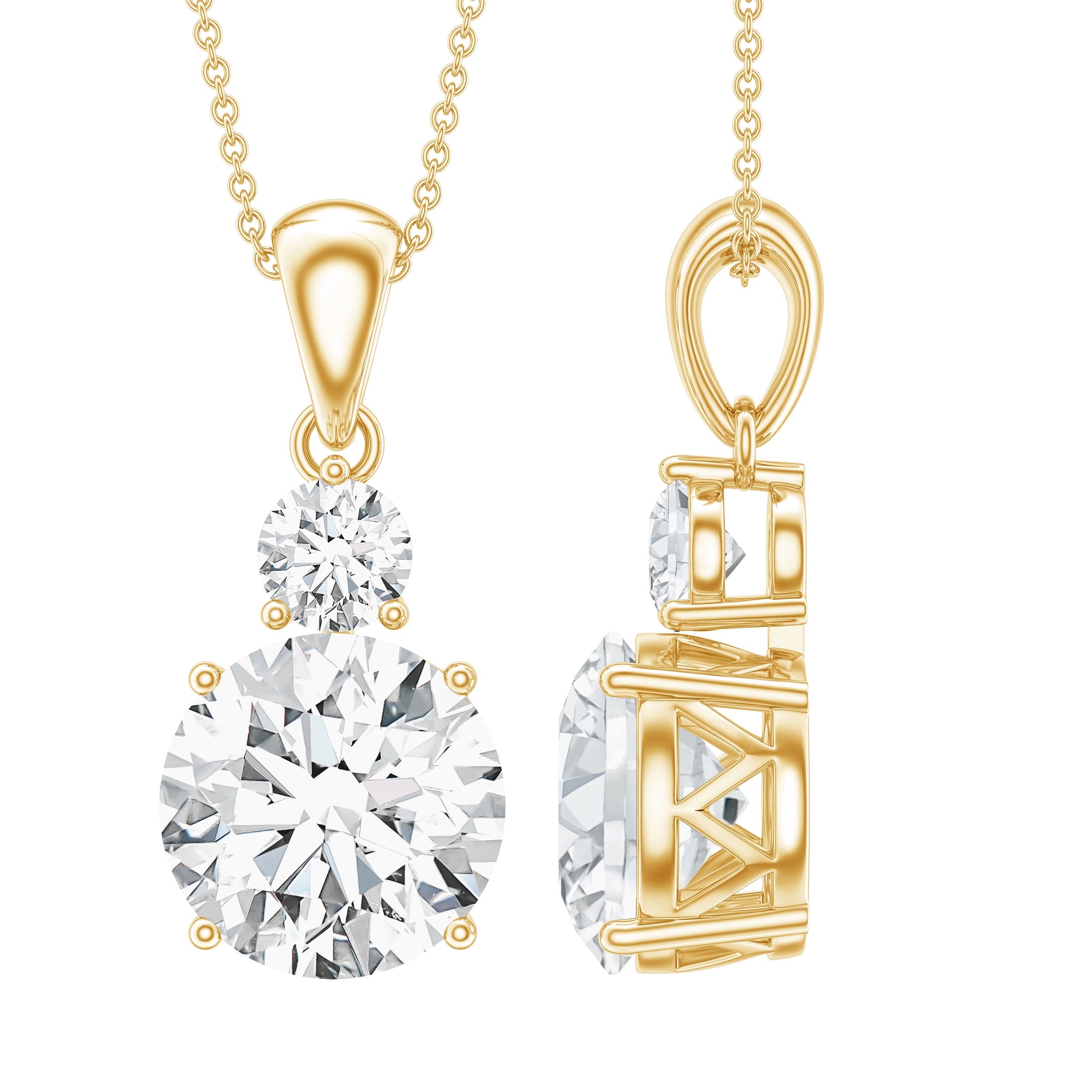 Certified 3 Carat Lab Grown Diamond Pendant Necklace For Women