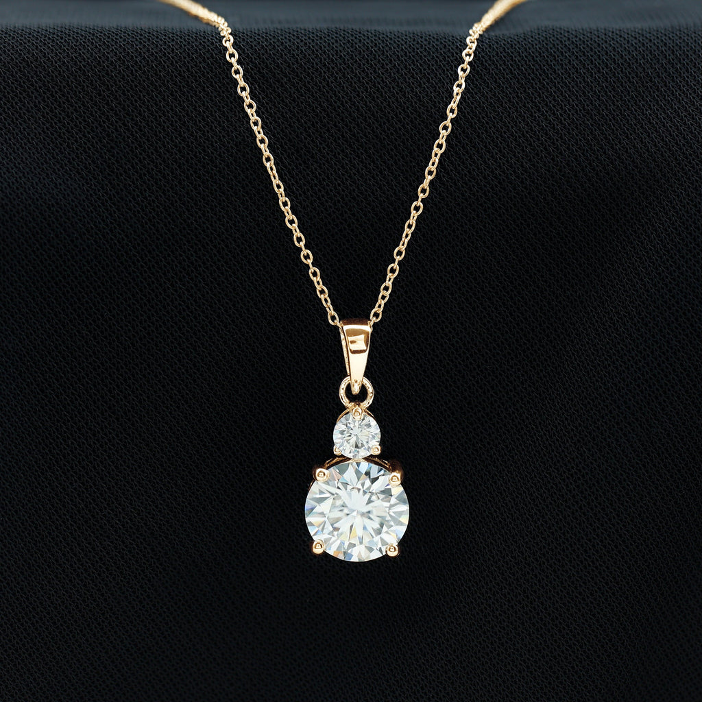 Certified 3 Carat Lab Grown Diamond Pendant Necklace For Women