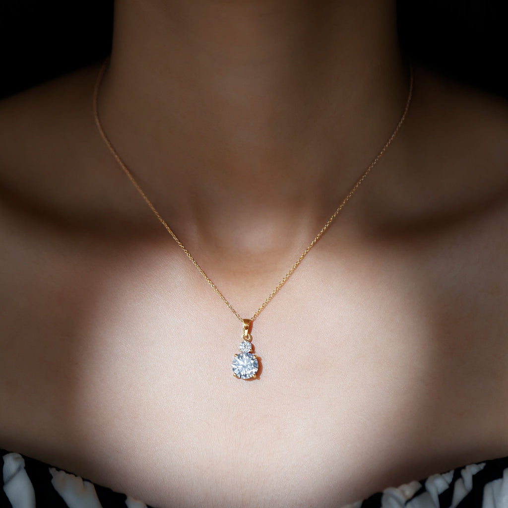 Certified 3 Carat Lab Grown Diamond Pendant Necklace For Women