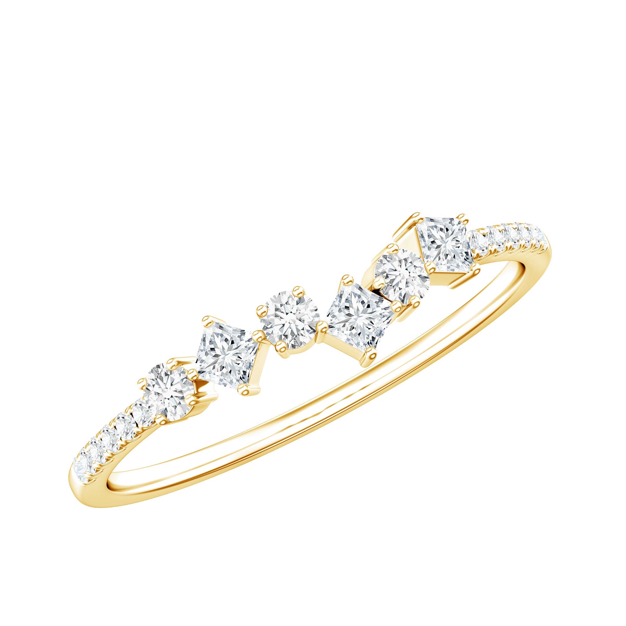 Certified Moissanite Half Eternity Ring for Women