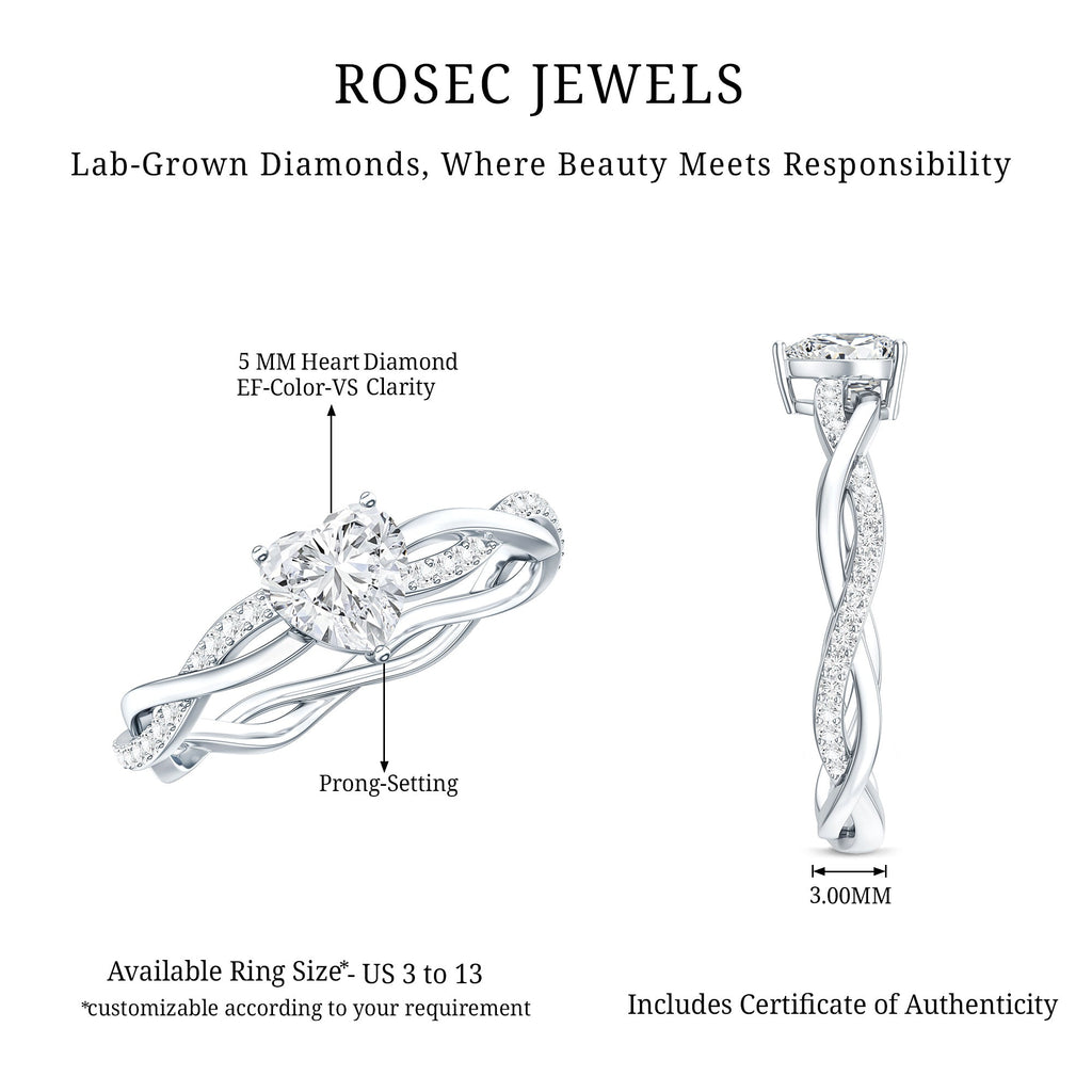 0.5 Carat Heart Shaped Diamond Ring For Women