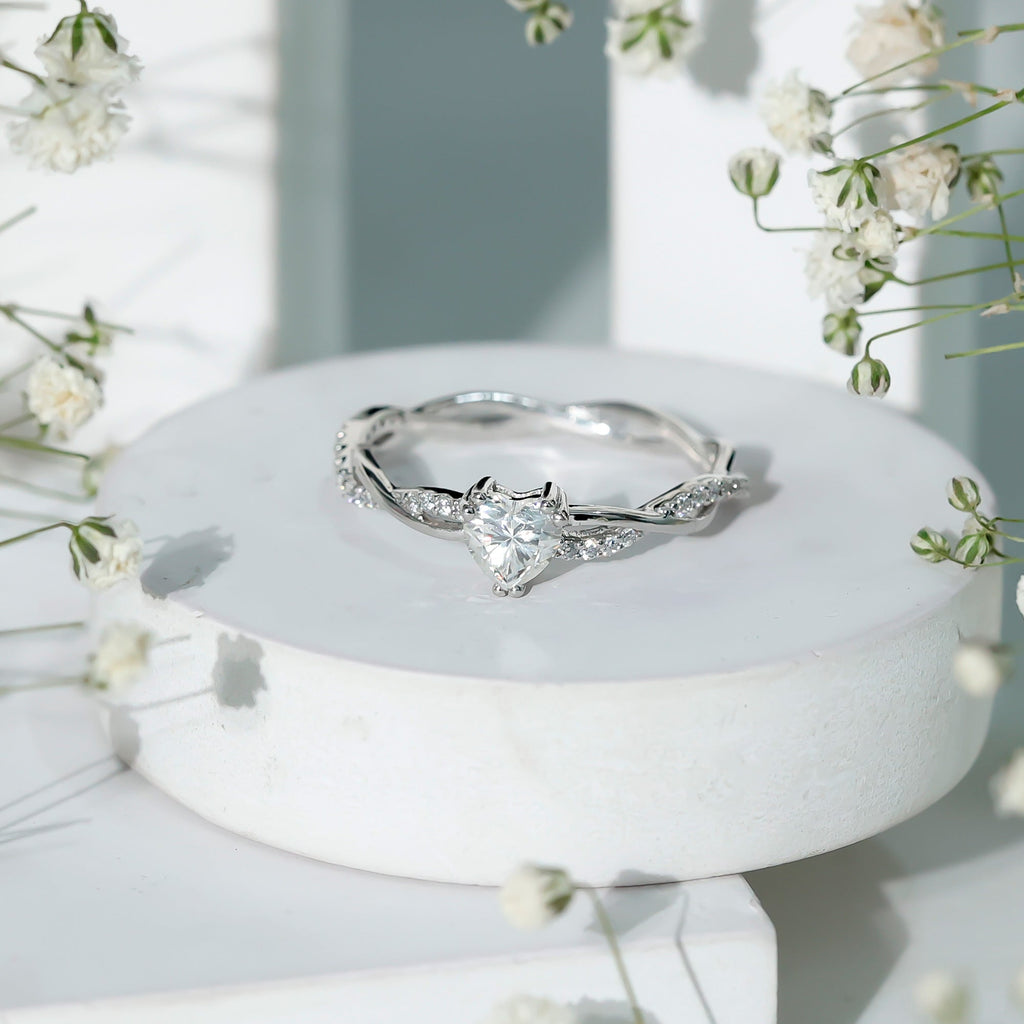 0.5 Carat Heart Shaped Diamond Ring For Women