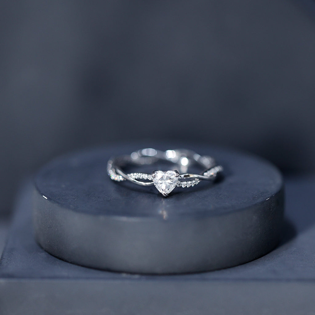 0.5 Carat Heart Shaped Diamond Ring For Women