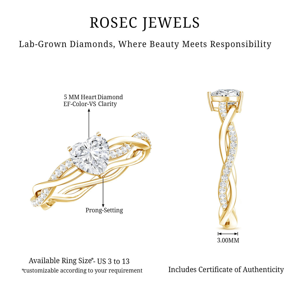 0.5 Carat Heart Shaped Diamond Ring For Women