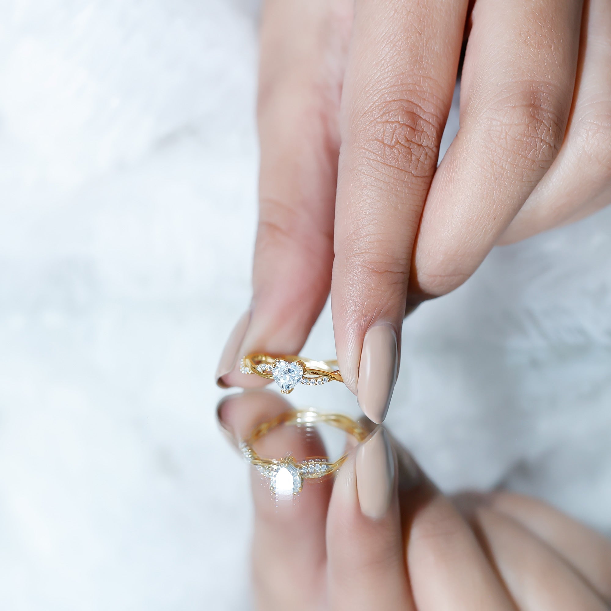 0.5 Carat Heart Shaped Diamond Ring For Women