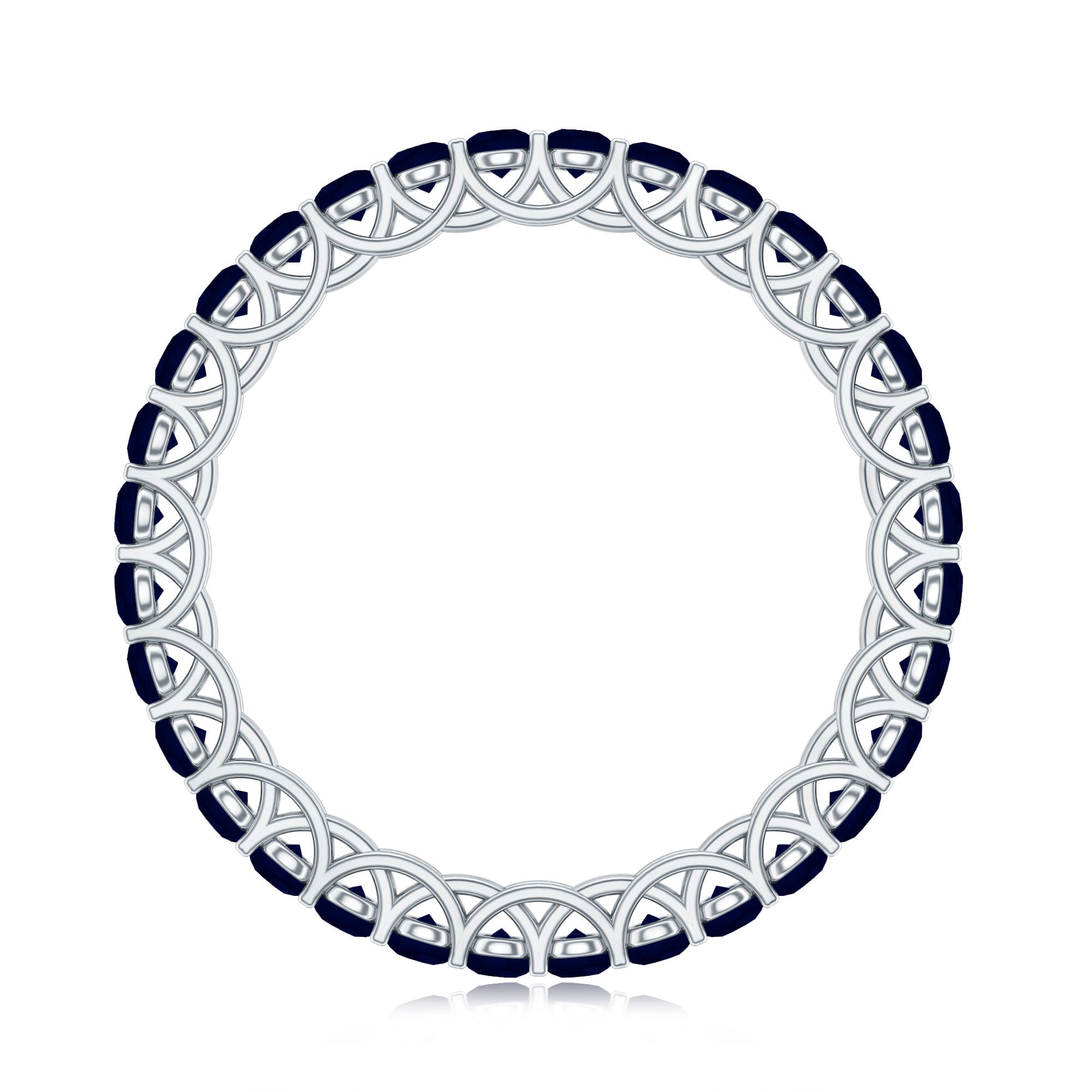 Real Blue Sapphire Full Eternity Ring for Women