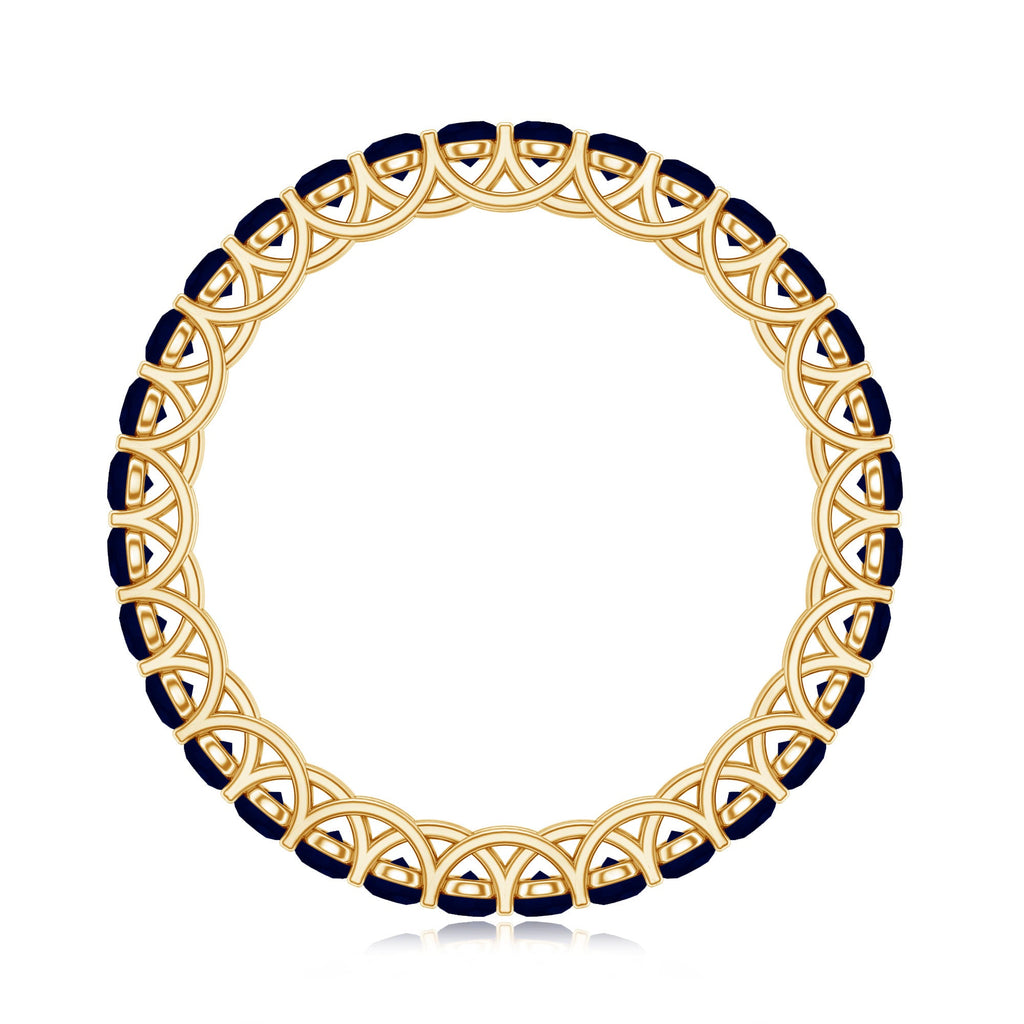 Real Blue Sapphire Full Eternity Ring for Women