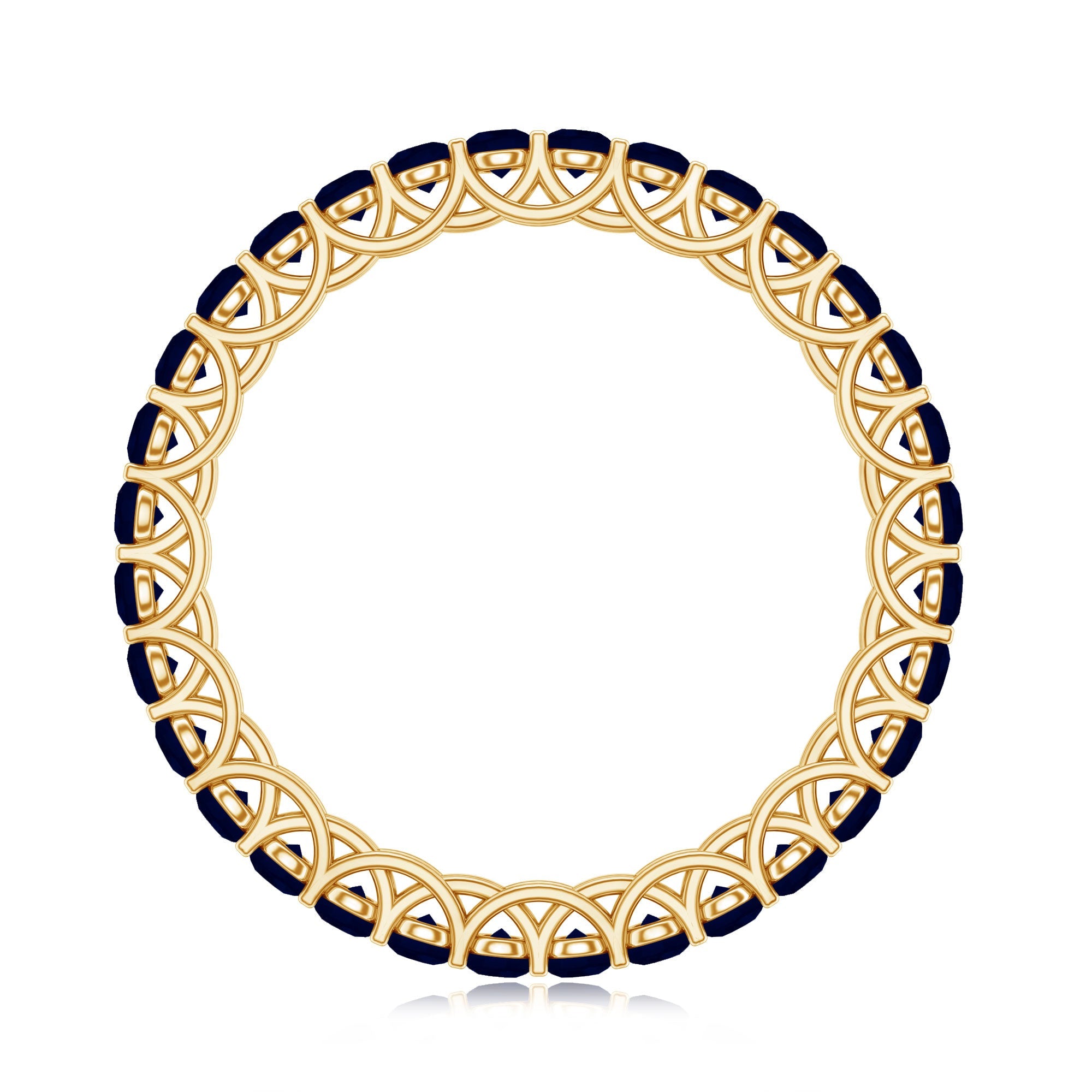 Real Blue Sapphire Full Eternity Ring for Women
