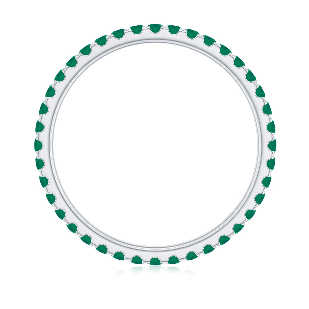 Natural Emerald Eternity Stackable Ring for Women