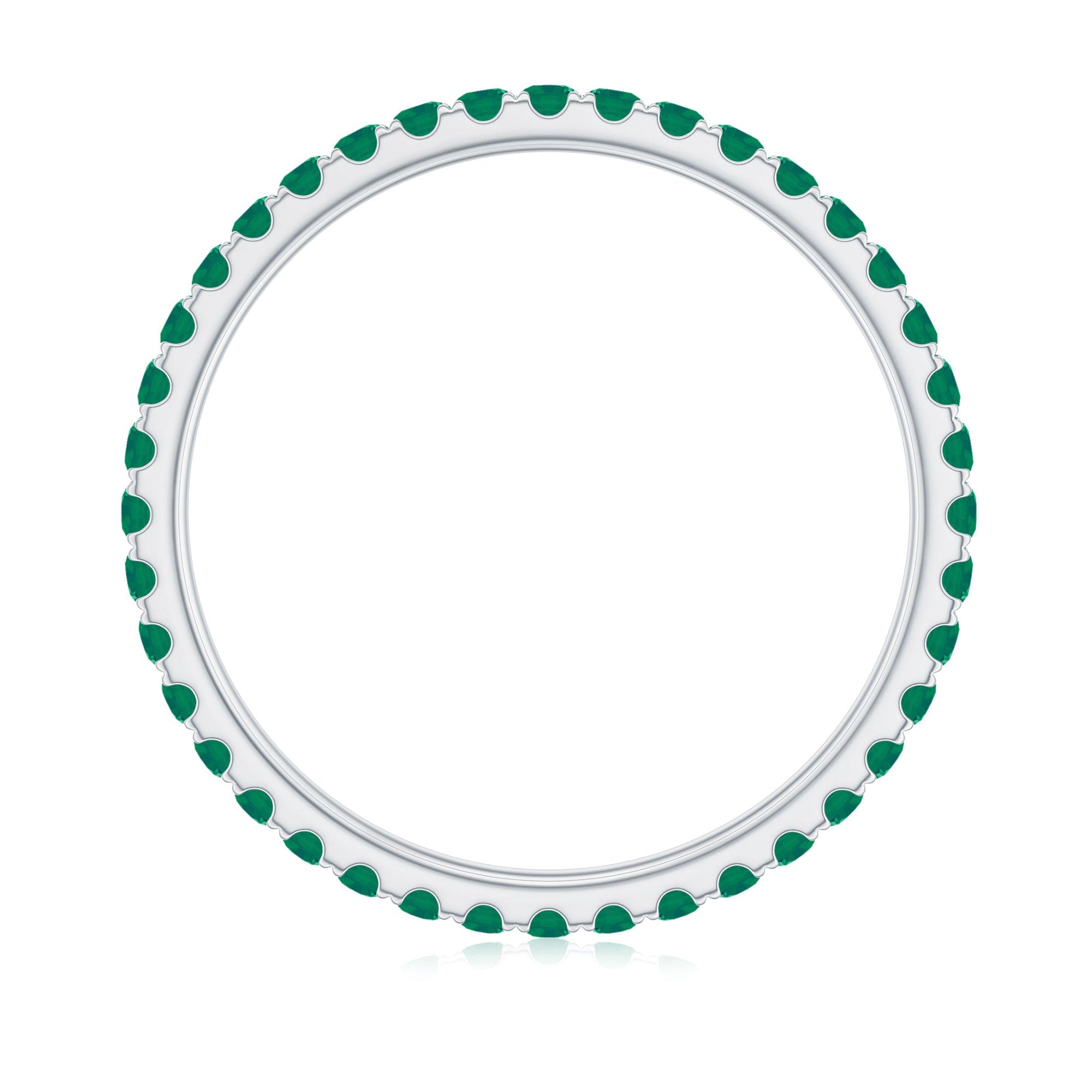 Natural Emerald Eternity Stackable Ring for Women