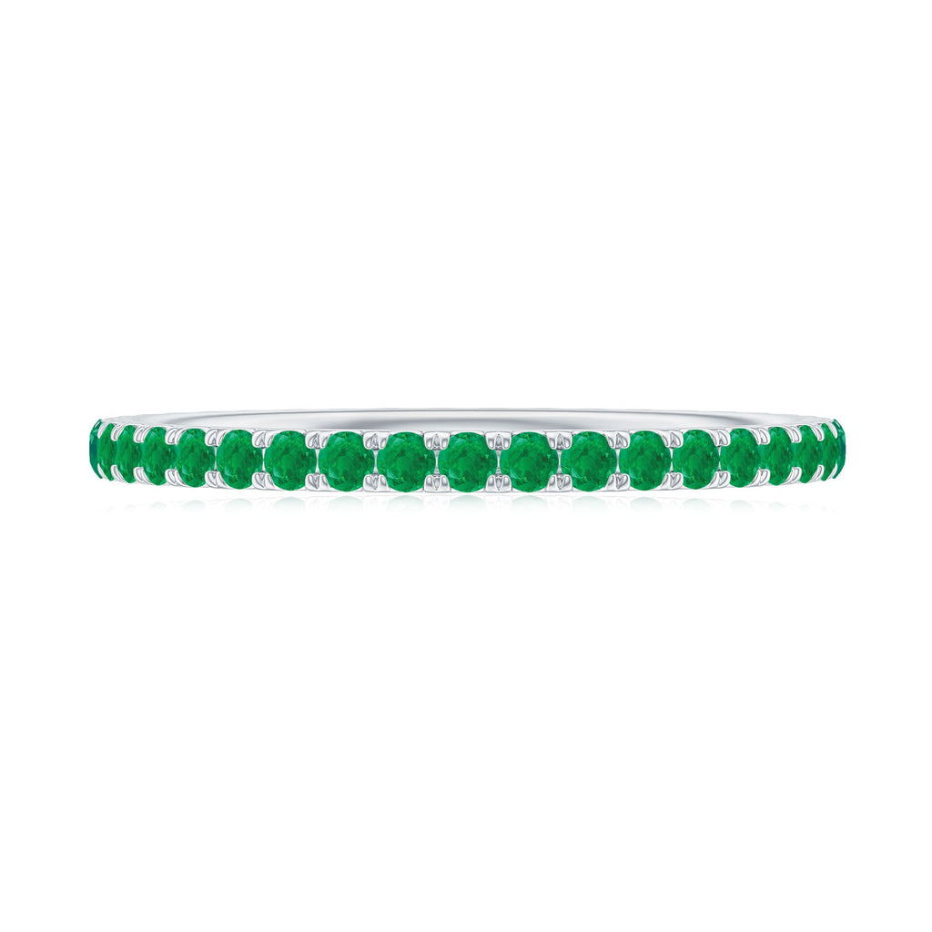 Natural Emerald Eternity Stackable Ring for Women