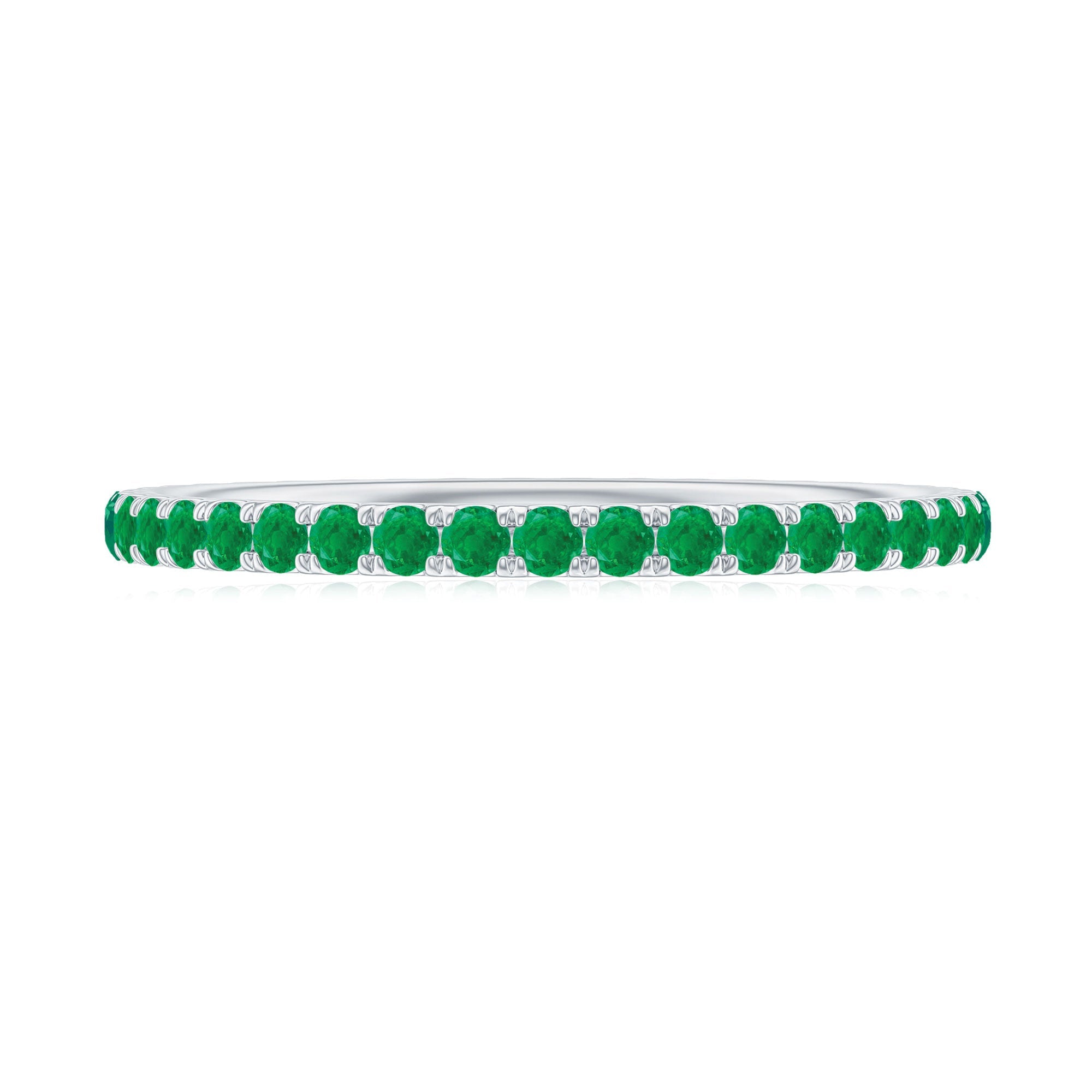 Natural Emerald Eternity Stackable Ring for Women