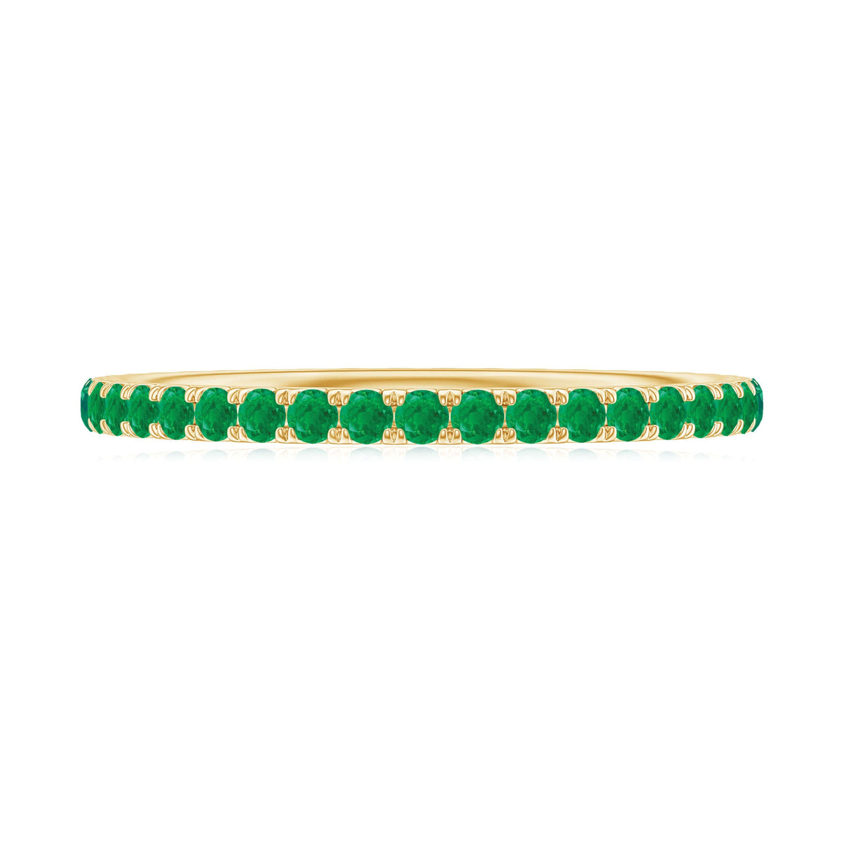 Natural Emerald Eternity Stackable Ring for Women