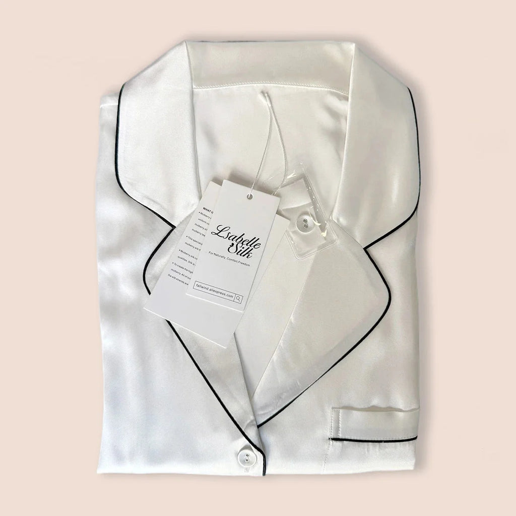 Real Mulberry Silk Pajama Set: Short Sleeve & Shorts