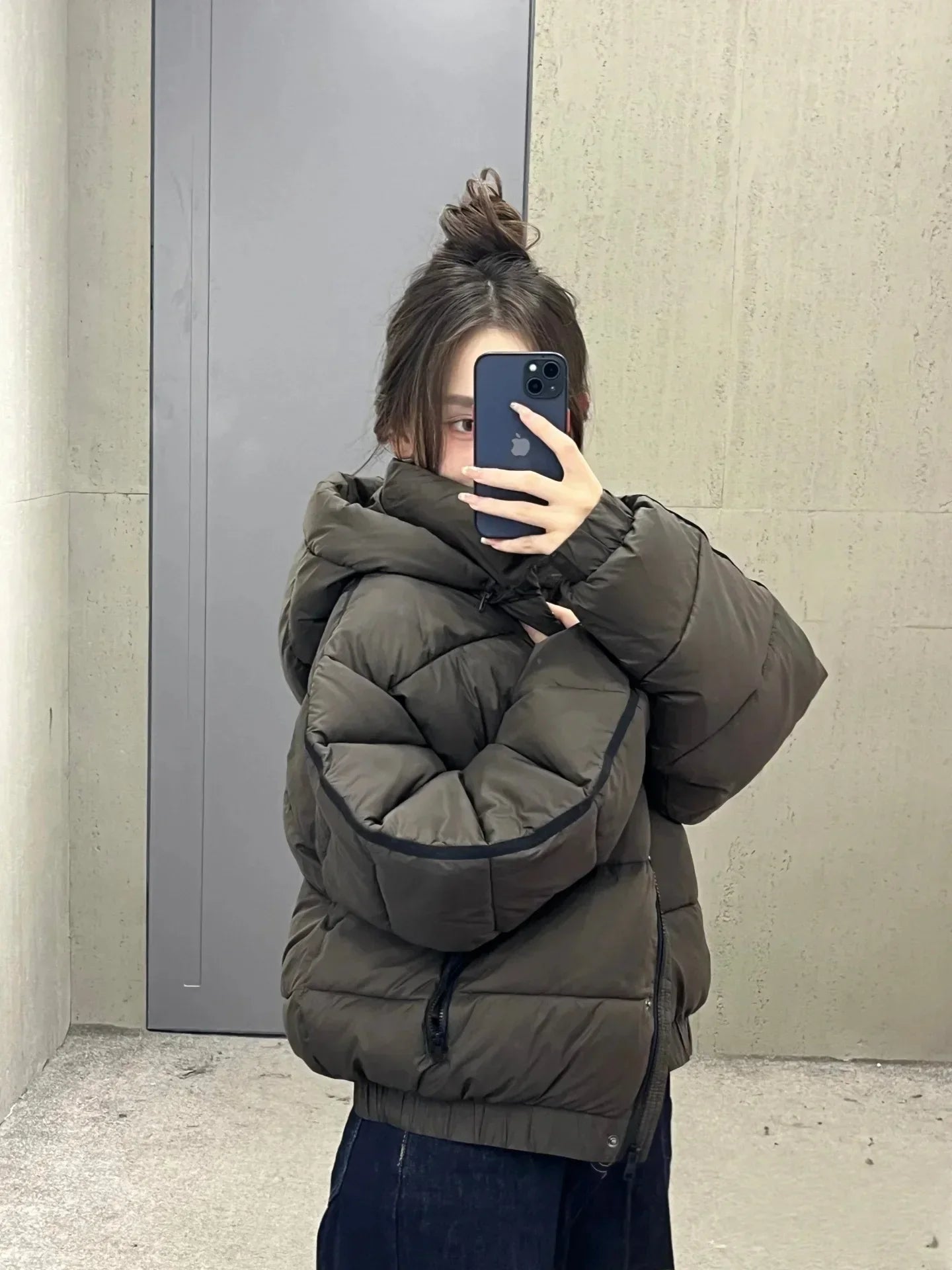 White Winter Jacket for Women – Hooded Thick Warm Padded Coat