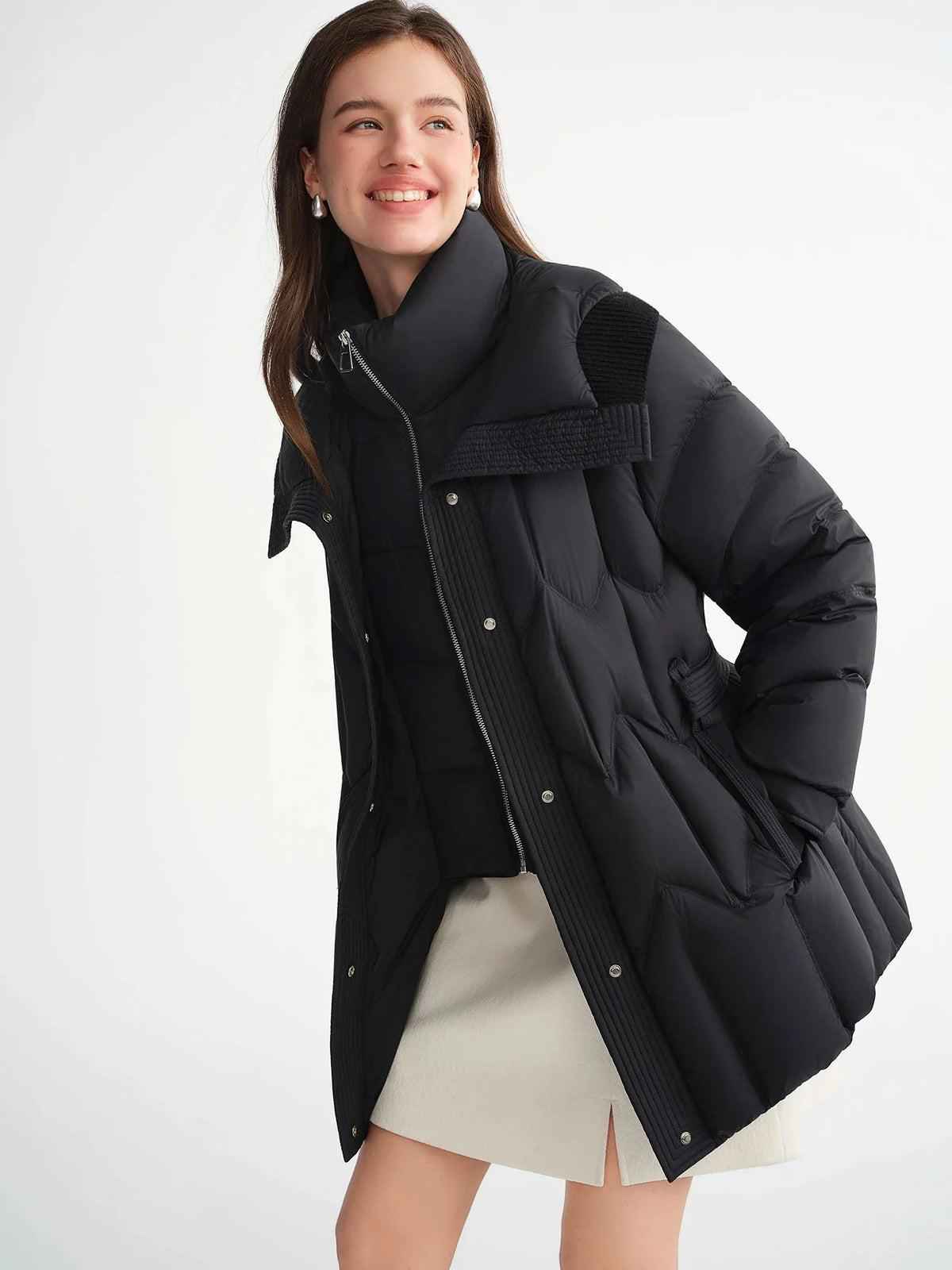 Plus Size Quilted Duck Down Winter Puffer Jacket
